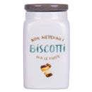 Barattolo Biscotti 9,5x9,5x18 cm in New Bone China VdE Tivoli 1996 Le Travisate Bianco