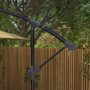 Ombrellone da Giardino Decentrato 294x193 cm con Base a Croce Marrone   