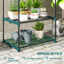 Portapiante a 5 Livelli Aperti 67x49x138 cm in Acciaio e Plastica Verde Scuro      