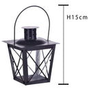 Set 4 Lanterne Quadrata in Metallo H 15 cm