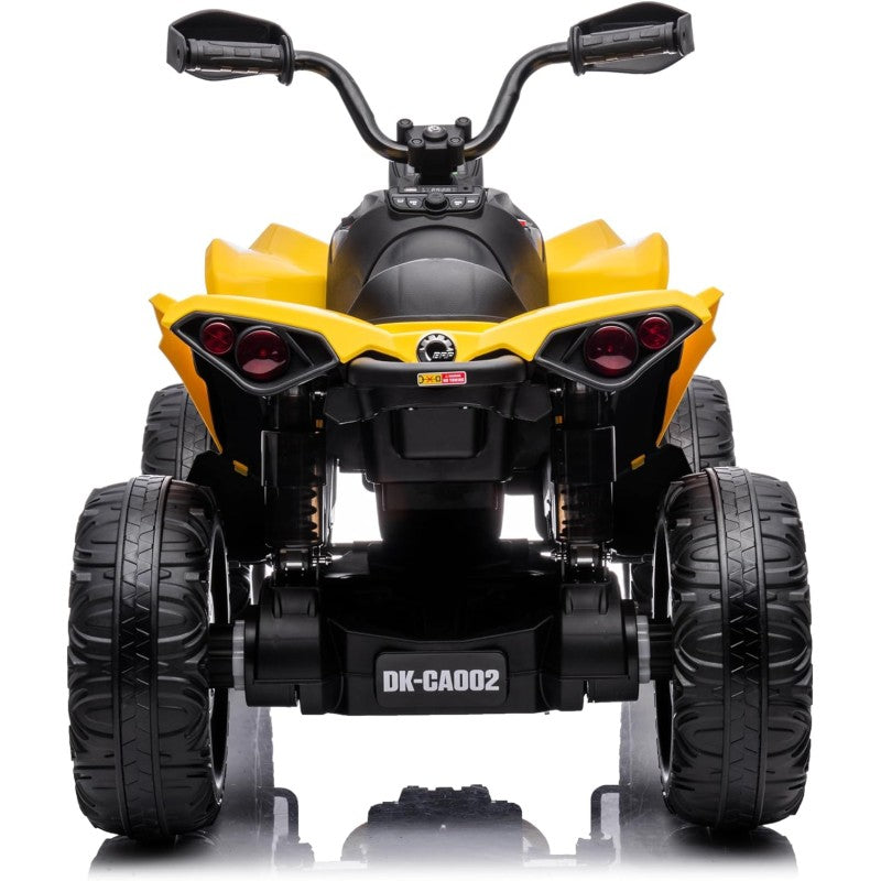 Quad Elettrico per Bambini Licenza Can-Am Renegade 12V ATV Telecomando e Ammortizzatori Giallo  