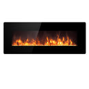 Camino Elettrico da Parete Effetto Fiamma 127x11x50 cm 900W/1800W Nero 