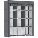 Armadio Guardaroba da Campeggio 125x43x162,5 cm con 8 Ripiani e 2 Barre Grigio Carbone   