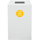 Contenitore per Raccolta Differenziata Capacità 100 L con Etichette 45x50x80 cm in Acciaio Verniciato Bianco