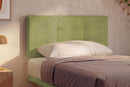 Letto Singolo con Rete Rivestita Microfibra Tè Verde Tessis Testata Square Varie Misure