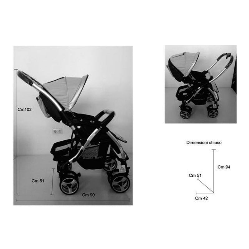 Passeggino Tradizionale per Bambini Reversibile Trupia Z8 Blu