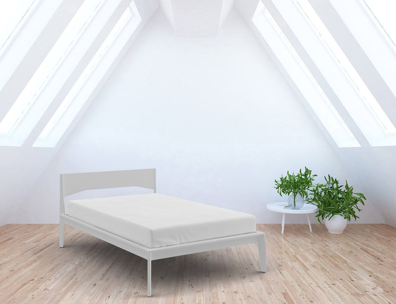 Lenzuolo Sotto con Angoli ed Elastico Tinta Unita Bianco Varie Misure