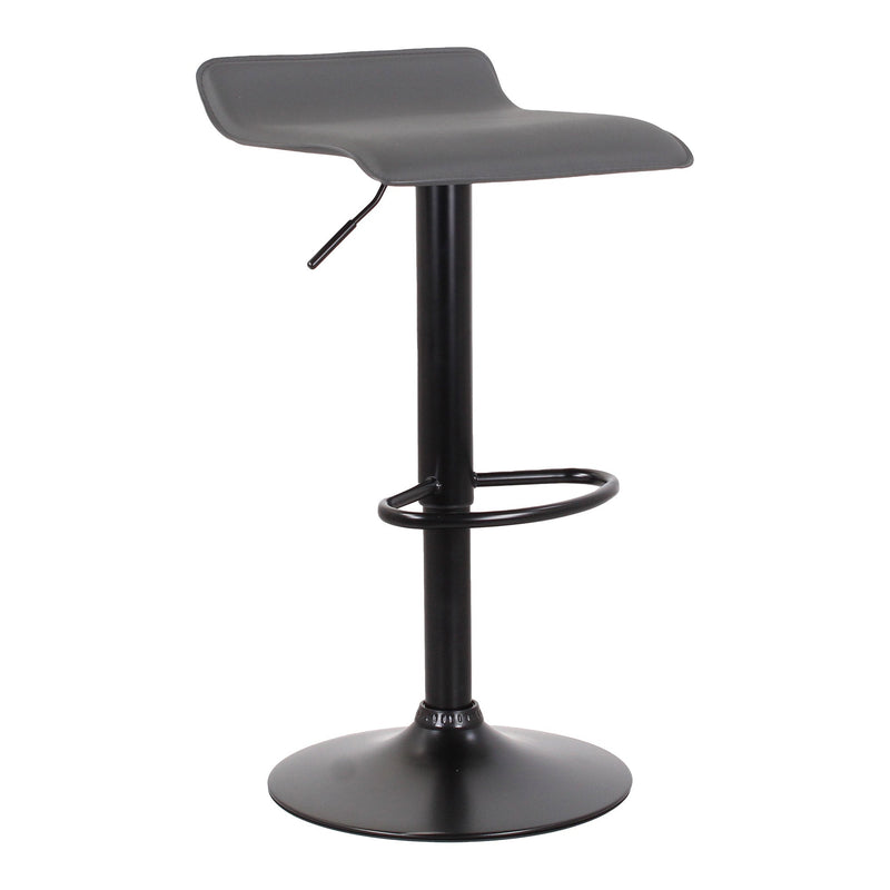 Set 2 Sgabelli 38x40x54/74 cm in Ecopelle con Base Nera Grigio