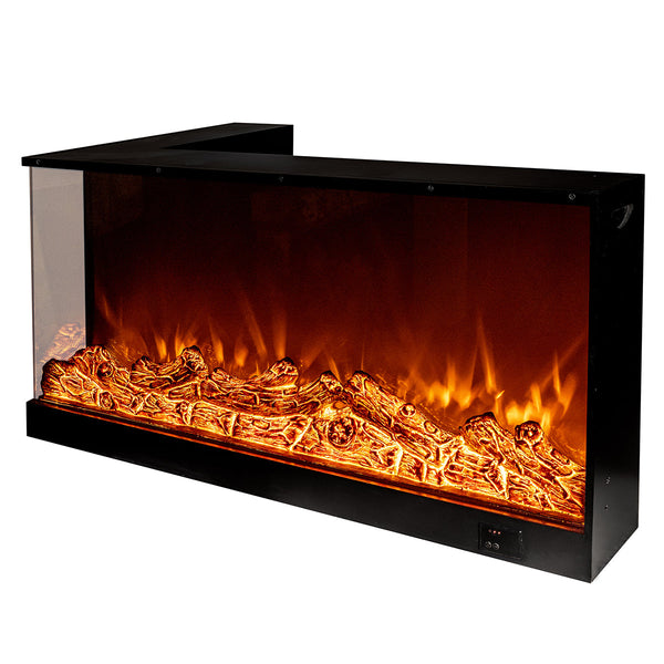 acquista Camino Elettrico da Incasso 62x120x(60)36 cm Effetto Fiamma 50W Triumf Nero