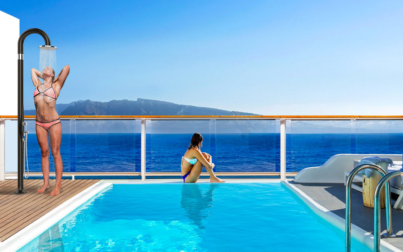 Doccia da Esterno Giardino Miscelatore e Doccetta Arkema Funny Yin Bianco