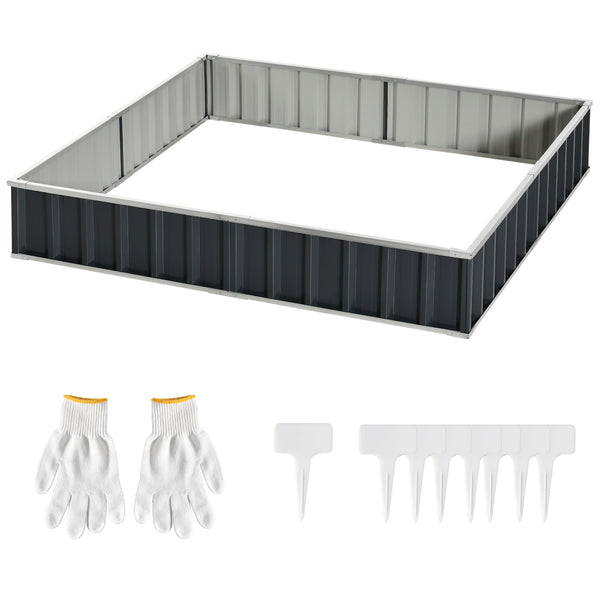 acquista Orto Rialzato Modulabile Senza Fondo 258x90x30 cm in Acciaio Zincato Grigio Scuro