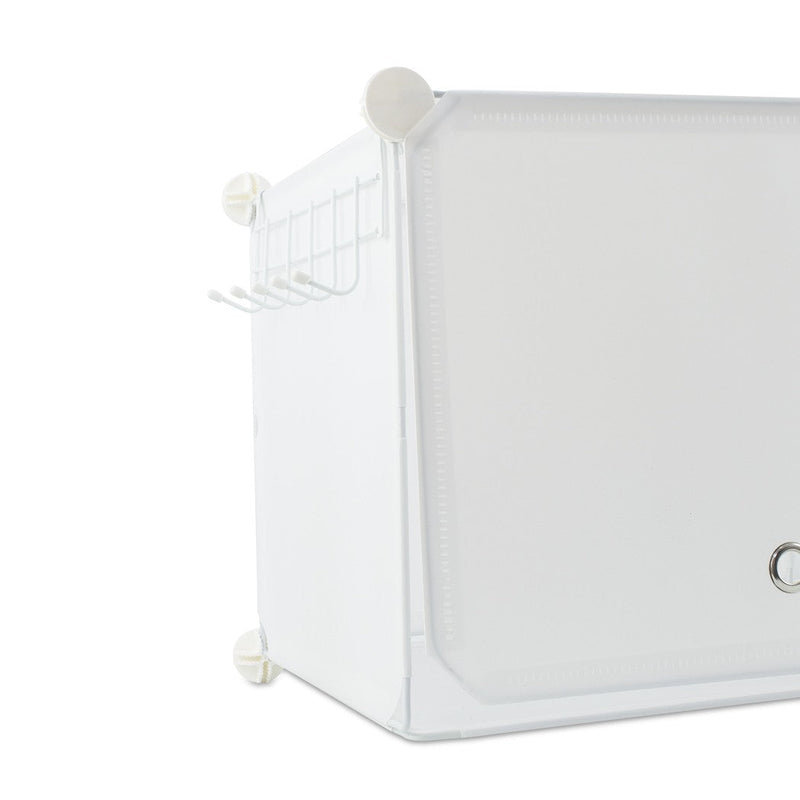 Scarpiera Modulare in PVC Bianca Armadietto Componibile Salvaspazio Bianca