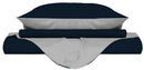 Copripiumino con Sacco e Federe Doubleface Blu Scuro\/Grigio Chiaro