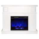 Camino Elettrico da Pavimento 95x120x30 cm Effetto Fiamma 1500W Olimpia & Lorance color Bianco