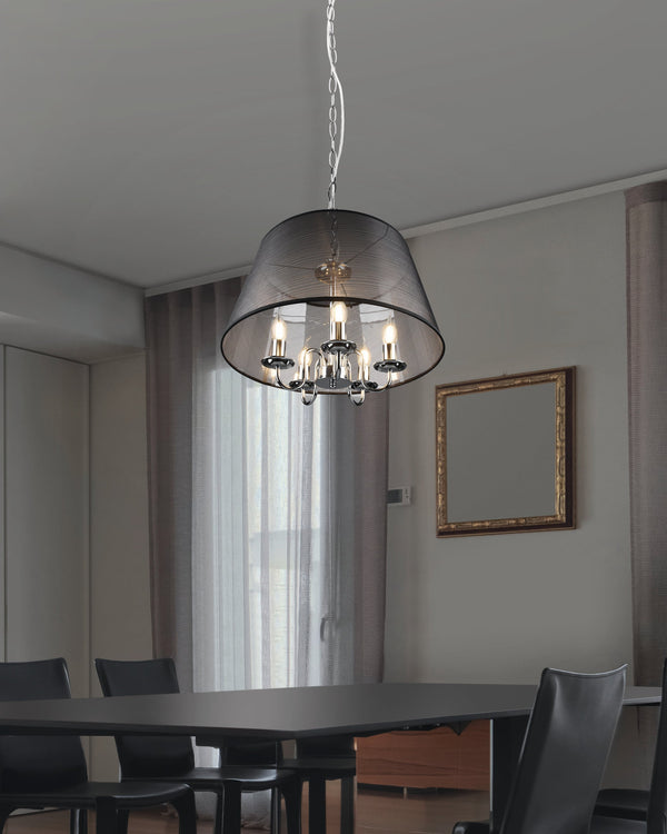 Lampada a Sospensione da Interno E27 in Metallo Cromo sconto