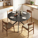 Tavolo da Pranzo Rotondo Stile Industriale Ø120x75 cm con Piano in Truciolato e Gambe a Croce in Acciaio Nero      