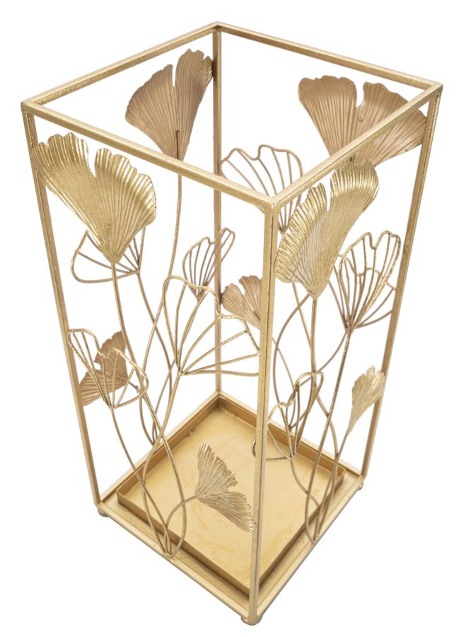 Portaombrelli Oro Leaf 22,5x22,5x48,5 cm in Ferro 