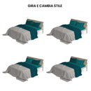 Set Lenzuola Sopra Sotto e Federe Doubleface Verde Petrolio\/Verde Bottiglia
