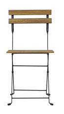 Set Tavolo e 2 Sedie da Giardino Pieghevoli Bistrò in Ferro e Legno di Acacia