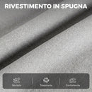 Poltrona Reclinabile Massaggiante 77x87x100 cm con 8 Punti Riscaldamento Poggiapiedi Telecomando e Tasche in Tessuto Grigio      