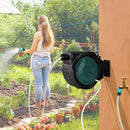 Avvolgitubo da Giardino Retrattile con Tubo dell'Acqua 30+2 m da Parete e da Manico Girevole 7 Modalità Nero      