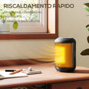 Riscaldatore Elettrico e Regolabile a 3 Modalità 14x14x21,5 cm con Timer 24h in PP e PA Ignifugo Nero      