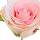 Set 12 Rose Artificiali Testa con Gambo Altezza 10 cm Rosa