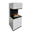 Camino a Bioetanolo da Pavimento 38x38x100 cm Oslo in acciaio Bianco  