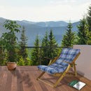 Poltrona Relax 3 Posizioni in Legno con Cuscino Imbottito Blu