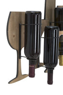 Porta Bottiglie da Muro Glass 71x12,5x41,5 cm in Ferro e MDF Marrone e Nero