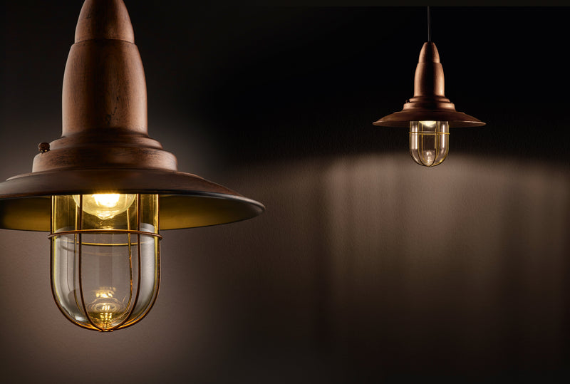 Lampada a Sospensione da Interno  E27 in Metallo Rame Antico