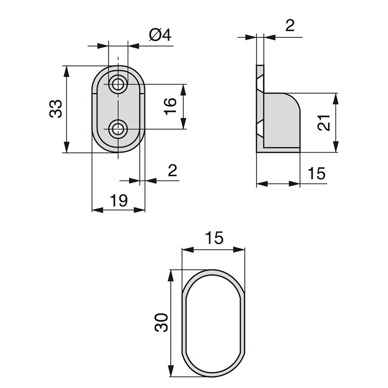 Set 2 Bastoni Appendiabiti per Armadi Ovali 95 cm in Acciaio Emuca Cromato
