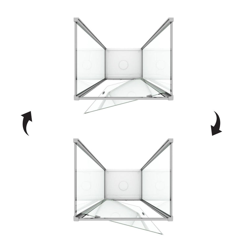 Box Doccia 3 Lati 1 Anta Battente In Cristallo Trasparente 6mm H185 Fosterberg Koge Trio Varie Misure