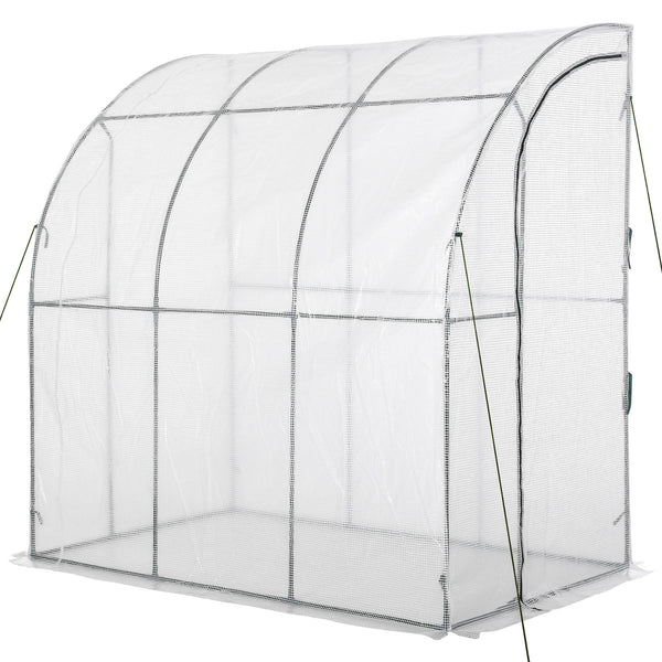 sconto Serra da Giardino 214x118x212 cm Porta Avvolgibile Bianca
