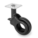 Kit 4 Ruote per Mobili Ø50 mm in Plastica e Acciaio Emuca Nero