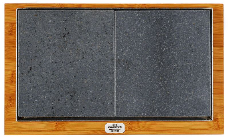 Pietra Lavica 19x34 cm con Supporto in Legno di Bamboo Basic