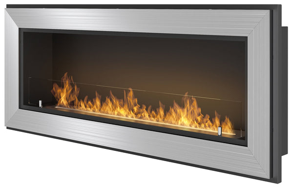 sconto Camino a Bioetanolo da Parete 120x49 cm Frame 1200 Inox