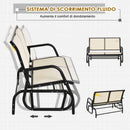 Dondolo d Giardino 2 Posti in Metallo e Tessuto Traspirante  Beige