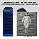 Sacco a Pelo Singolo per Adulti 75x215 cm Leggero e Compatto Temperatura 0-25°C in Poliestere e Cotone Blu Navy      