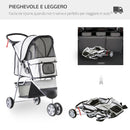 Passeggino per Cani Grigio 75x45x97 cm 