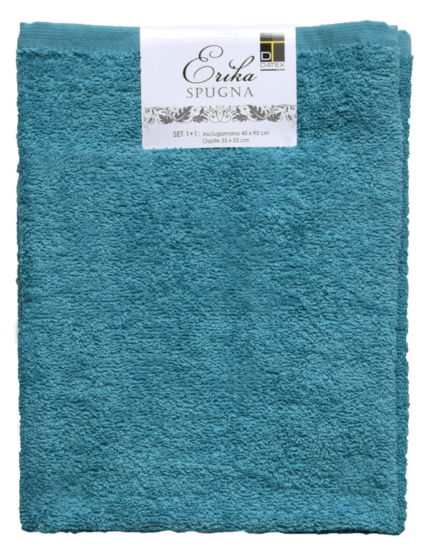 Set Spugna Asciugamani Ospite + Salvietta Petrolio prezzo