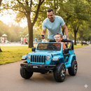 Macchina Elettrica per Bambini Fuoristrada Jeep Wrangler Rubicon 12V con Telecomando Blu