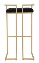 Sgabello Bar Obix 42x42x81 cm in Ferro e MDF e Spugna e Poliestere Oro e Nero