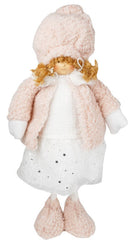 Bambola Natalizia H40 cm in Tessuto Rosa