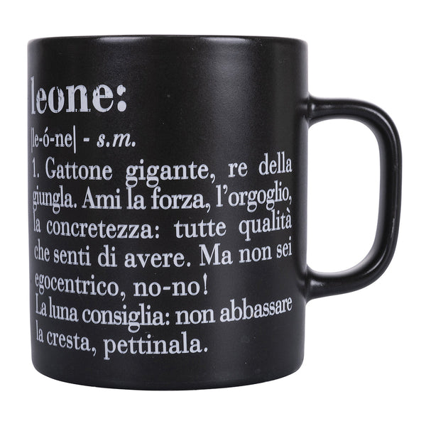 acquista Tazza Zodiaco "leone" Ø8x10 cm in Bone China VdE Tivoli 1996 Nero