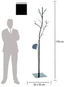 Appendiabiti da Terra 33x33x178 cm in Ferro Battuto Vasconi Platano Nero