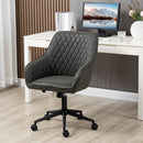 Sedia Operativa da Ufficio Reclinabile 59x60x90-100 cm Altezza Regolabile in Similpelle Grigia