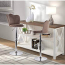 Set 2 Sgabelli 38x38x60/80 cm in Velluto Base Cromata Grigio