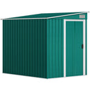 Capanno Porta Attrezzi 1,5x2m con Base Porta Scorrevole e Tetto Inclinato in Metallo Verde      