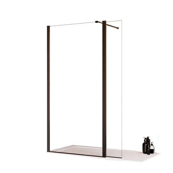 sconto Parete Doccia Walk-In con Aletta Richiudibile in Cristallo trasparente 8mm H195 Bonussi Sveva Varie Misure
